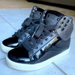 Pastry black glitter high tops/ hip hop shoes.